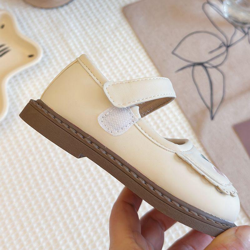 2025 Mädchen Leder Prinzessin Schuhe: Frühling/Herbst Kleinkindschuhe mit weicher Sohle