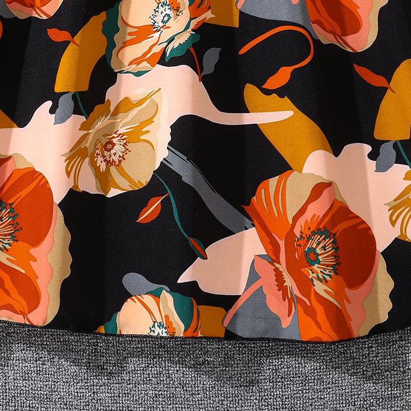 Mädchenanzug 7-14J Kinder Sommer Neue Mode Druck Halbkörperrock + Temperament Kurzarm-Oberteil 2PCS