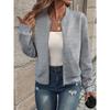 Autumn and Winter Women's Plus Size Solid Colour Zip Jacket Baseball Collar Casual Jacket