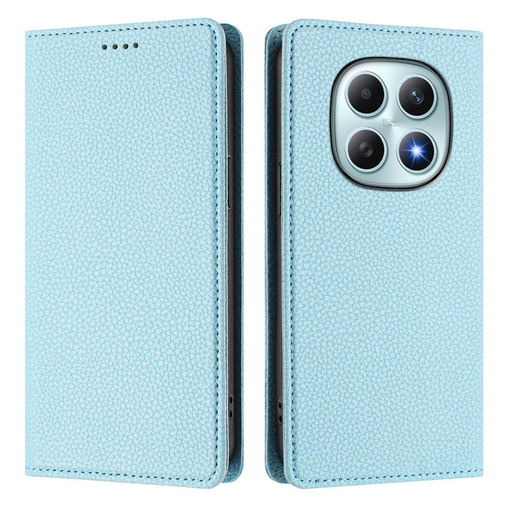 Pro Xiaomi Poco M8 5G/Redmi Note 15 5G (Globální) Peněženkové pouzdro s blokováním RFID, kožený mobilní kryt s texturou litchi