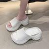Thick-soled Height-increasing Slippers Women's Shoes and Sponge Cake Slippers