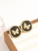 Elegant Geometric Butterfly Round Earrings