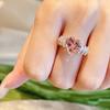 Cold Wind Tide Pink Diamond Ring Female Niche Design High Carbon Diamond Crushed Ice Cut Pink Index Finger Ring