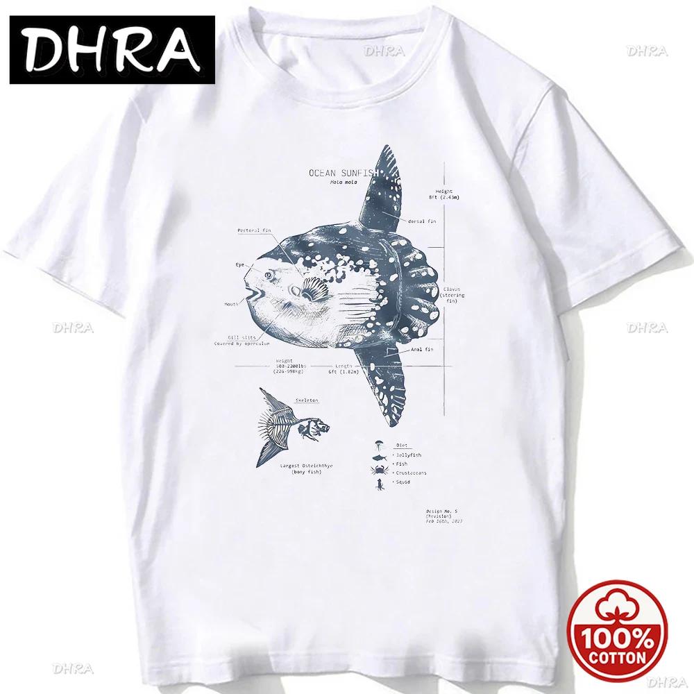 Whale Shark Anatomy Biology Tshirt Unisex Hip Hop Casual Soft Cotton Loose Oneck Tshirts Beach Diving White Tshirt Vintage Tees