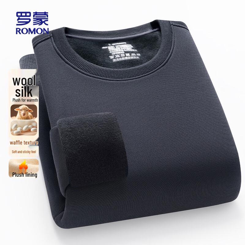 

ROMON Men s Fleece-Lined Crew Neck Sweatshirt L