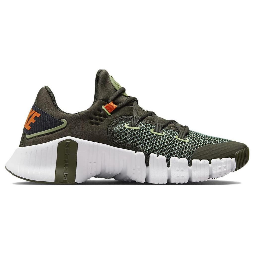 Nike Free Metcon 4 Men's Training Shoes Cargo Khaki White Sequoia Safety Orange CT3886-301
