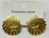 18K Gold Stainless Steel Flower Shell Beach Earrings