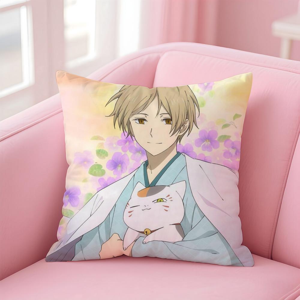 N-Natsume'S Bo-Ok Of Friends Anime Cushion Cover Pillowcase Short Plush Invisible Zipper Room Sofa Cushion Cover