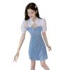 Summer Plus Size Denim Suspender Dress: Age-Reducing, Waist-Cinching, and Slimming Two-Piece Design