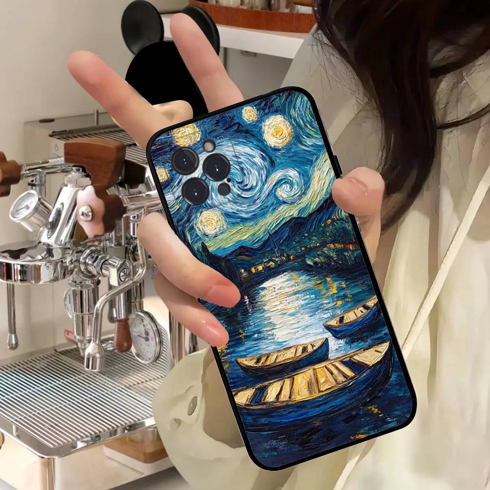 Van Gogh Cartoon Art Phone Case For IPhone 17 16 15 14 11 12 13 Mini Pro XS Max Plus Funda Shell