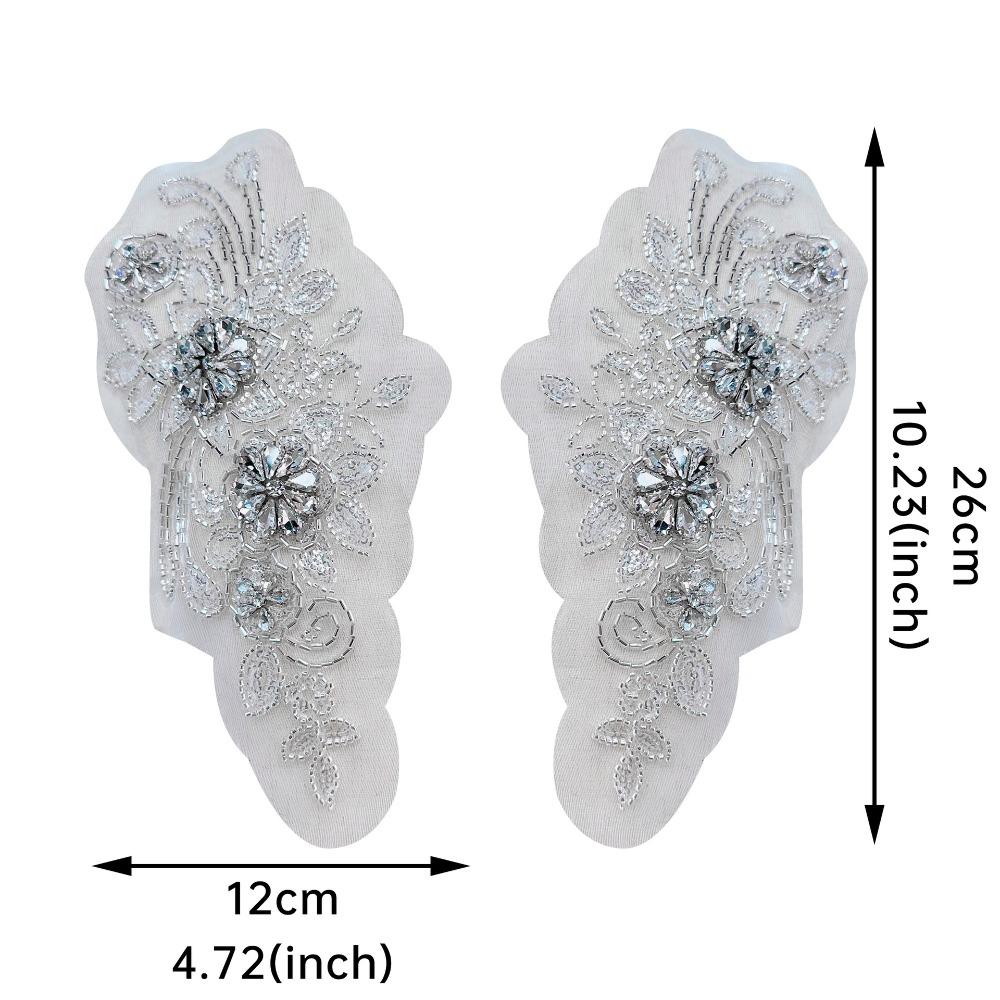 Rhinestones Lace Flower Applique Flower Design Clothing Applique Dress Patches  Evening Dress