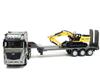 Huina Toys 1552 832mm Long Scale RTR Heavy Equipment Trailer with Power Shovel and Backhoe Figure 2.4GHz 9-Channel 1/18 3-Axle 2-Differential
