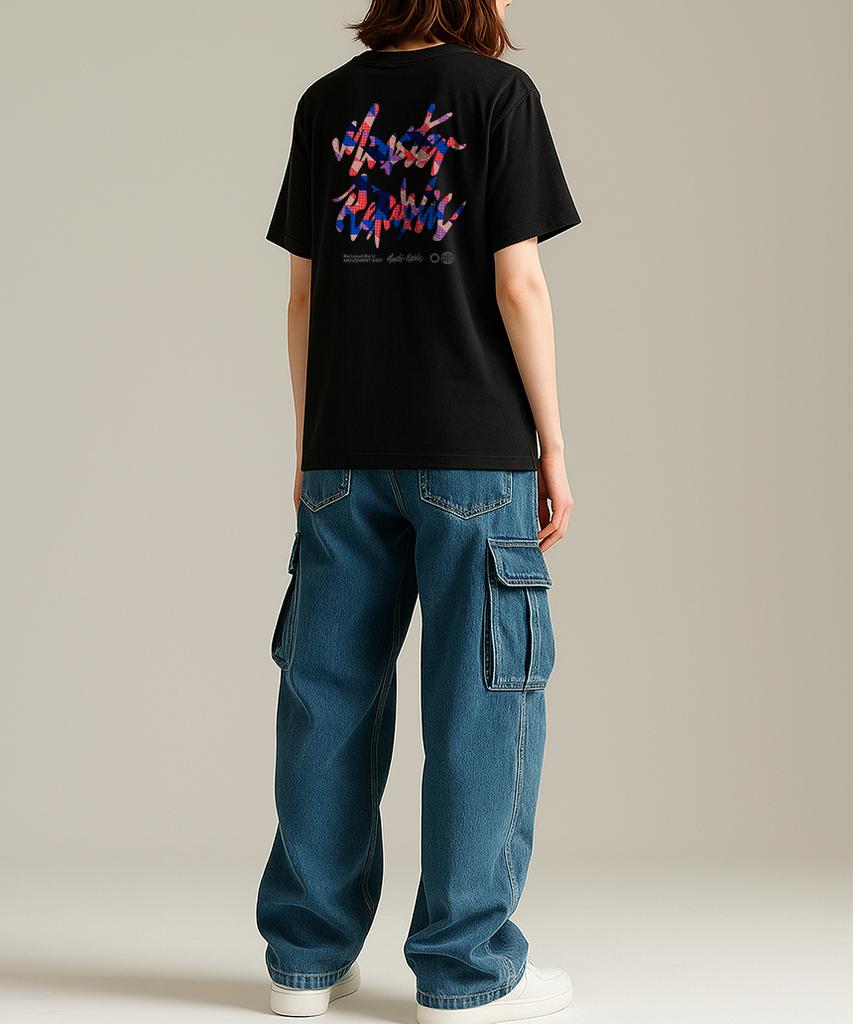 MONSTER REPUBLIC Vintage Circle Logo Mix Red T-Shirt Black_8107