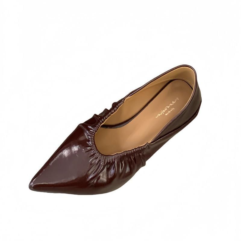 2025 New Light Luxury High-end Women's Shoes New Lazy Wind Super Soft Grandma Shoes Four Seasons Flat Bottom Casual Cowhide Tip