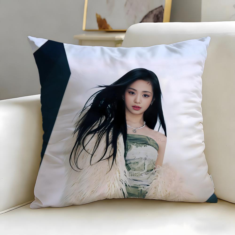 popular idol Ahyeon Cushion Cover Soft EasyWash Pillow Case Versatile for Couch Bed Travel and Office