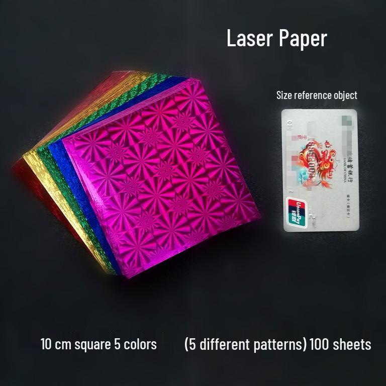 Pearlescent Laser Origami Paper - Shimmering Colors for Children's Crafts and Thousand Paper Cranes