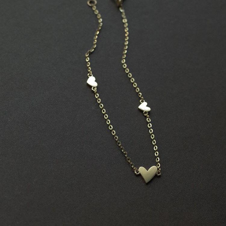 S925 Sterling Silver Simple Small Heart Bracelet Female Simplicity Fashion Cuteness Gradient Peach Heart Japanese Bracelet