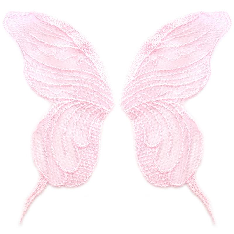 Spitzennetz-Stickerei Schmetterling-Aufkleber Beige zu Blumen transparentes Netz-Bodenstickerei DIY-Spitzenzubehör symmetrische Blumenteile