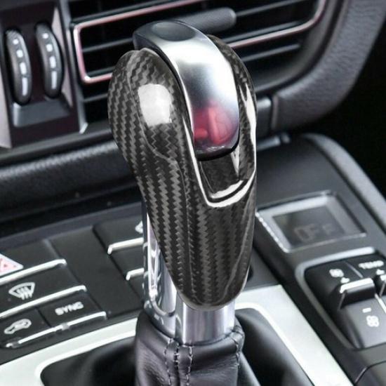Gloss Carbon Fiber Car Interior Gear Shift Knob Cover for Porsche Panamera 14-16