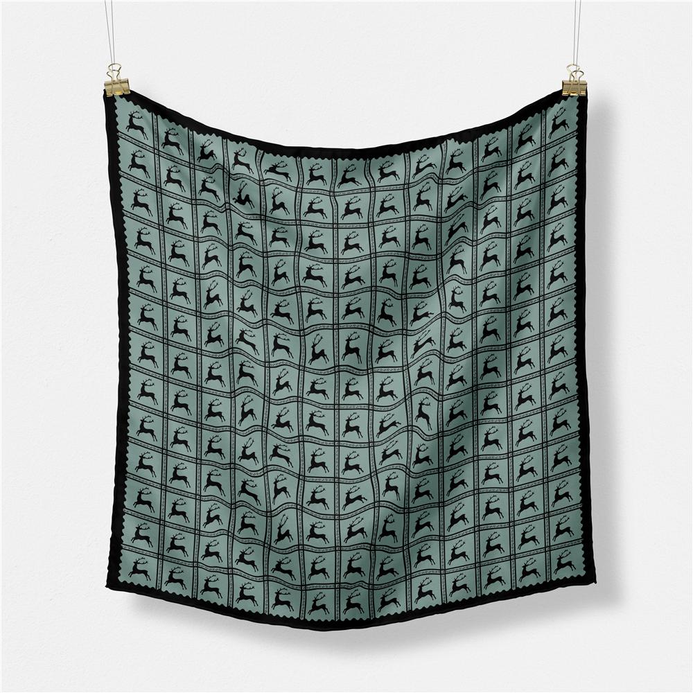 Twill Silk Scarf Woman Cashew Painting Square Scarves Wraps Bandana Small Hijab Silk Foulards Tie Headband Neckerchief 53CM