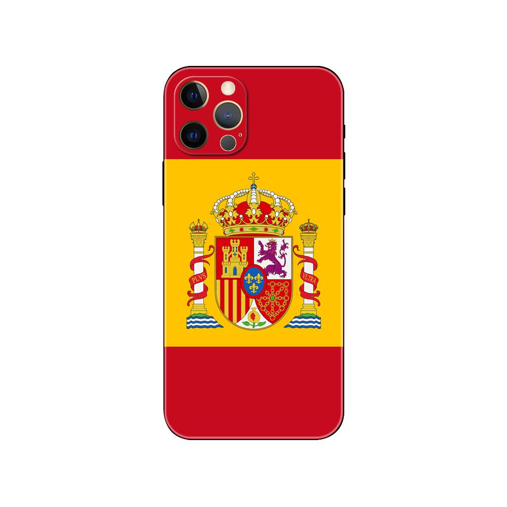 

Чехол для телефона с испанским флагом для iPhone 5 5S 2020se 6 6s 7 8 plus x 10 XR XS 11 12 13 mini pro MAX, черная задняя крышка из ТПУ iphone 13pro MAX