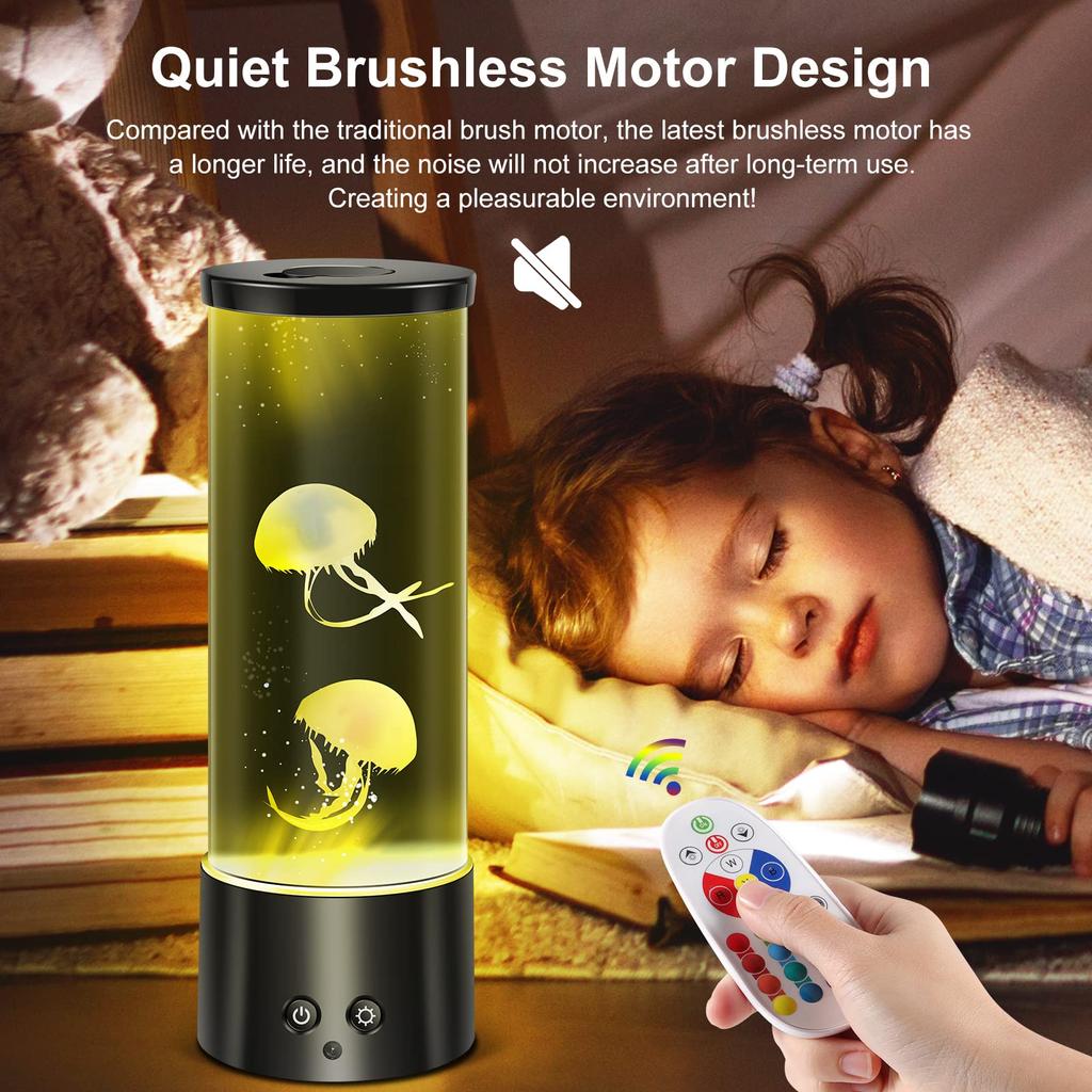 SZMDLX Jellyfish Tank Lamp Healing Light with Remote Control 17 Color Change Dimmable 4 Modes Table Lamp Lava Lamp Atmosphere Aquarium Bedside Lamp