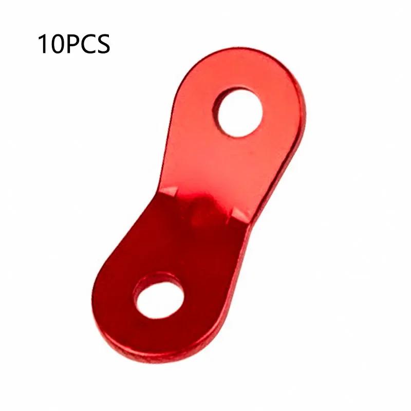 10PCS Outdoor Camping Camping Tent Wind Rope Buckle Two Eyes Aluminum Alloy Parachute Fixed Sliding Adjustable Buckle Awning
