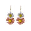925 Sweet And Small Quan Zhilong Gd Daisy Stud Earrings Mori Girl Asymmetrical Flower Earrings Female