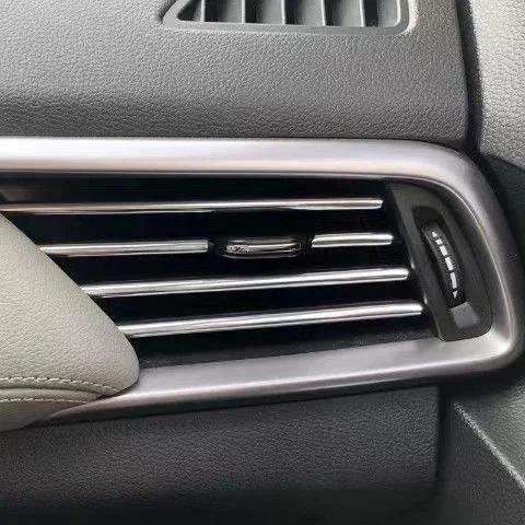 10Pcs 20cm U-shaped Car Air Outlet Decoration Strip Chrome-Plated PVC Colorful Shiny Car Trim Strip Auto Interior Accessories