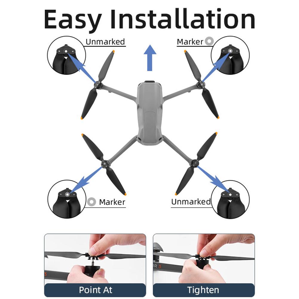 Quick Release Folding Blade TPU Wing Blades 8747F Screw Wing Replacement Propellers Wing Accessory for DJI Mavic Air 3 Drone