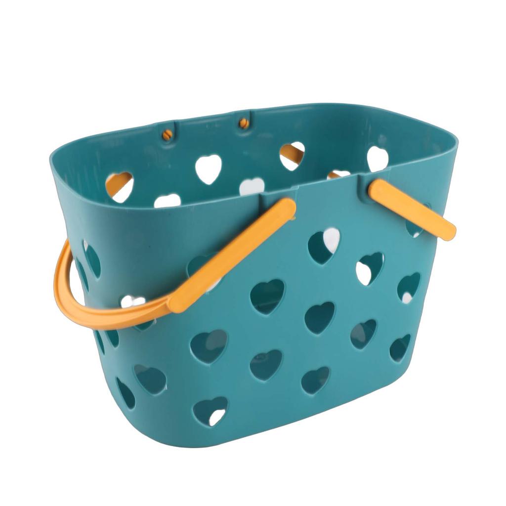 Shower Storage Basket Portable Handle Versatile Hollow Design Bath Storage Basket Organizer Bin for Home Dormitory