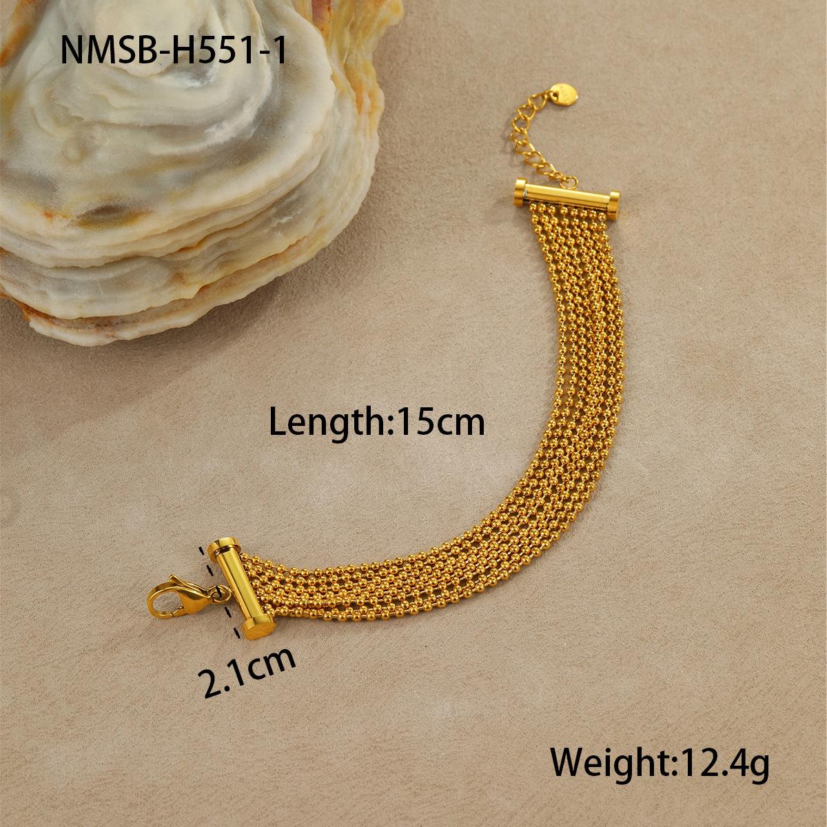 GEMCHIC Women s Stainless Steel Multi-Layer Tassel Chain Bracelet Fashion Trendy Two-Tone Titanium Steel Bracelet for Daily Life