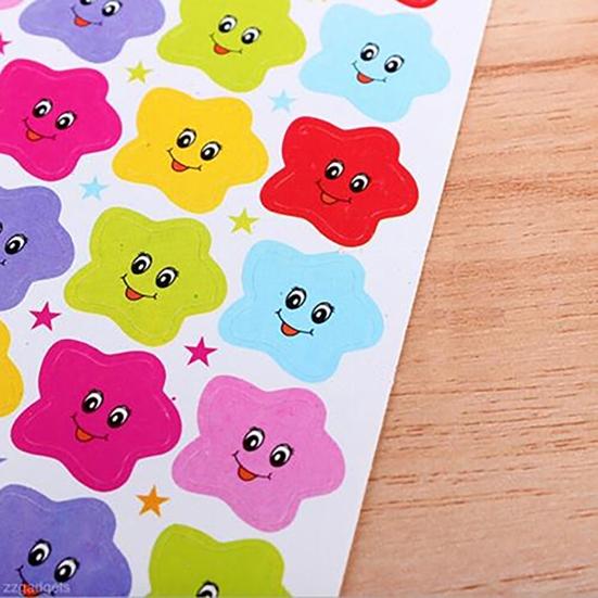 Fantastic 10 Sheets Smile Stars Decal School Children Kids Teacher Label Reward Cute Sticker