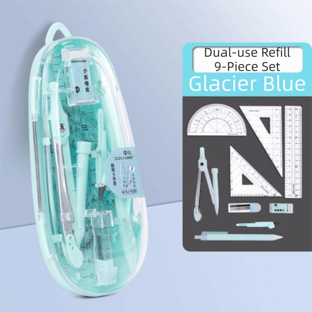 9Pcs/Set Straight Ruler Multi-Function Ruler Set Protractor Drawing Tool Set Math Geometry Kit  Math