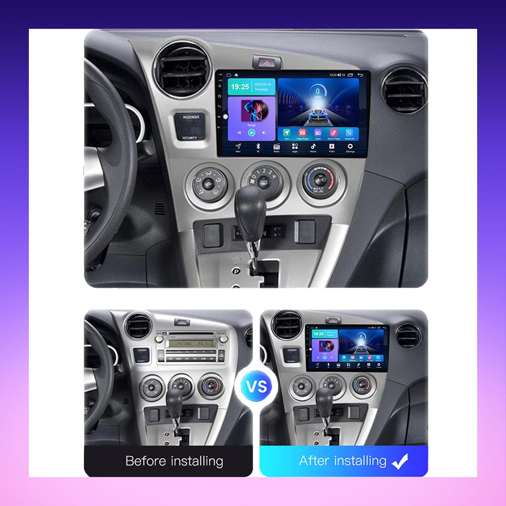 2 DIN Android Carplay Car Radio For Toyota Matrix 2 E140 2008 - 2014 Multimedia Player Head Unit Stereo GPS Navigation BT WIFI 2+32GB