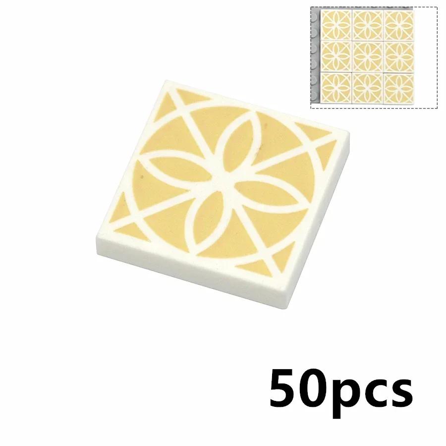 Smooth 2x2 Floor Printed Tile Assembled Building Blocks MOC City House Bricks Decoration Ceramic Tile Construction Toys