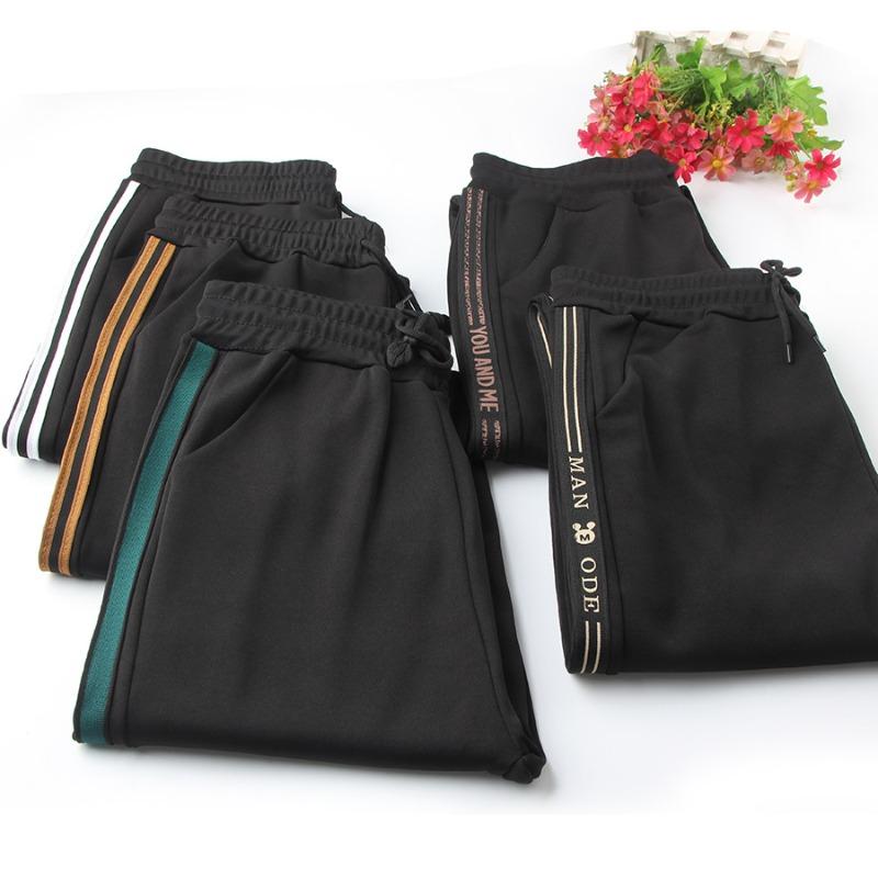Side strip sports women's casual pants Zhengzhou women's pants drape mother pants new Tencel cotton middle-aged and thin
