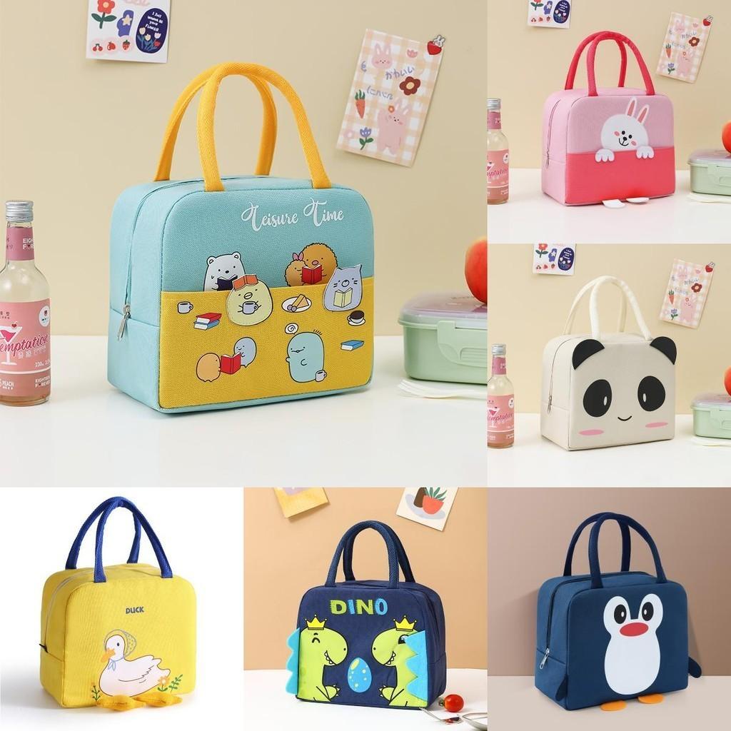 Cartoon Capacity Large Insulated Lunch Bag Wear Resistant Fun Animal Designs