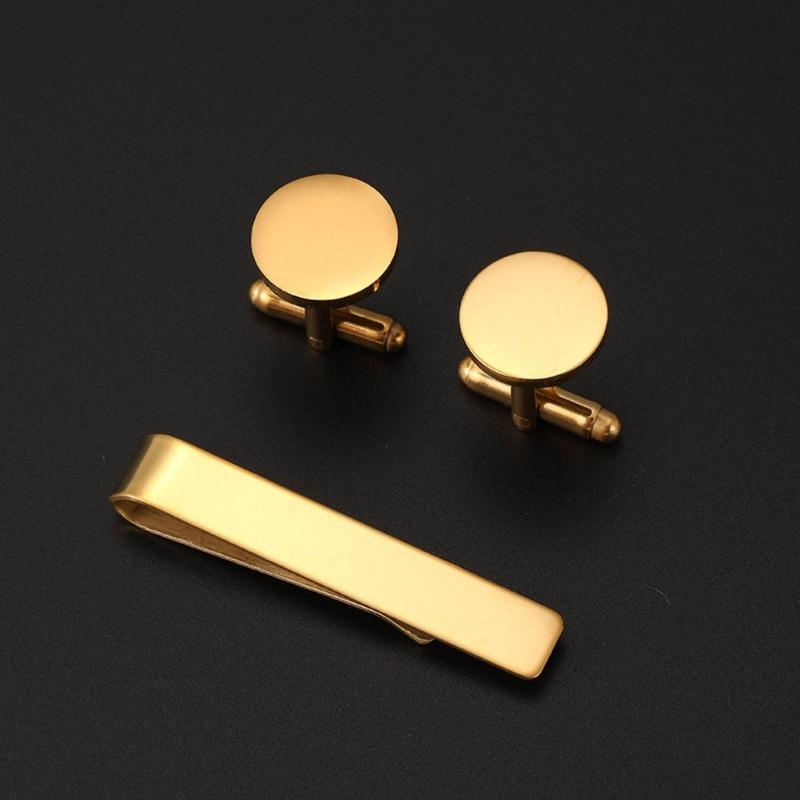 Stylish Men's Tie Clip and Cufflinks Set for Business Professional Craft of Stainless Steel With Elegant Designs