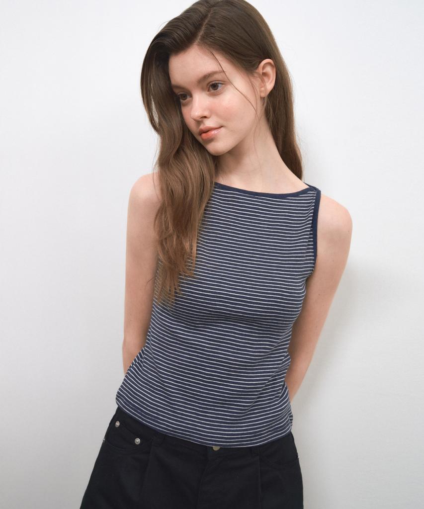 Wednesday Oasis For Woman Sia Pin Stripe Sleeveless_Navy(W25-Tp27)