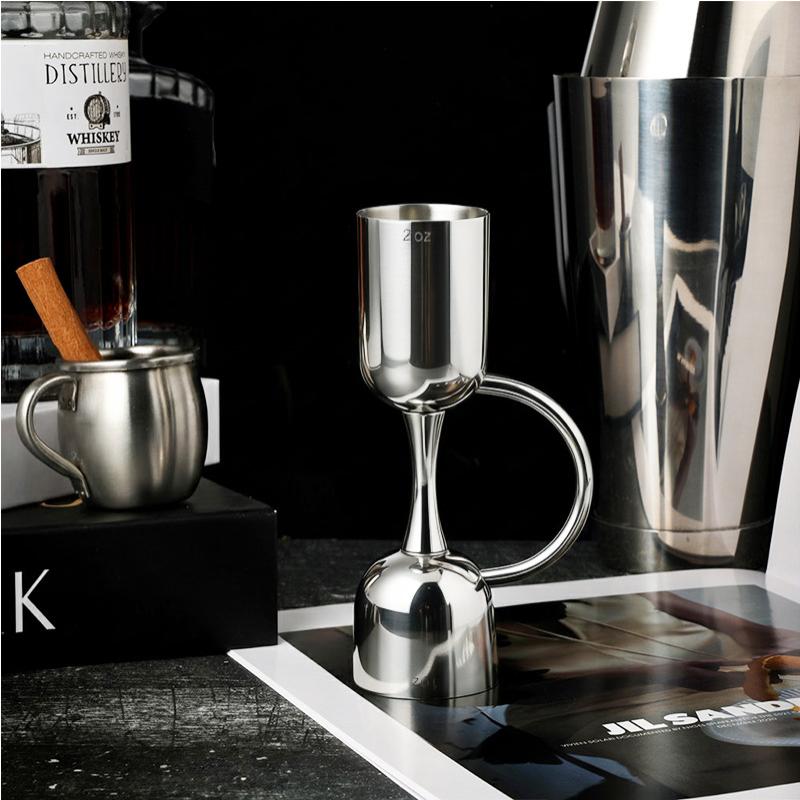 304 Stainless Steel Measuring Cup With Handle Steel Cocktail Jiggers Wine Dispenser Bartender Tools Bar Accessories