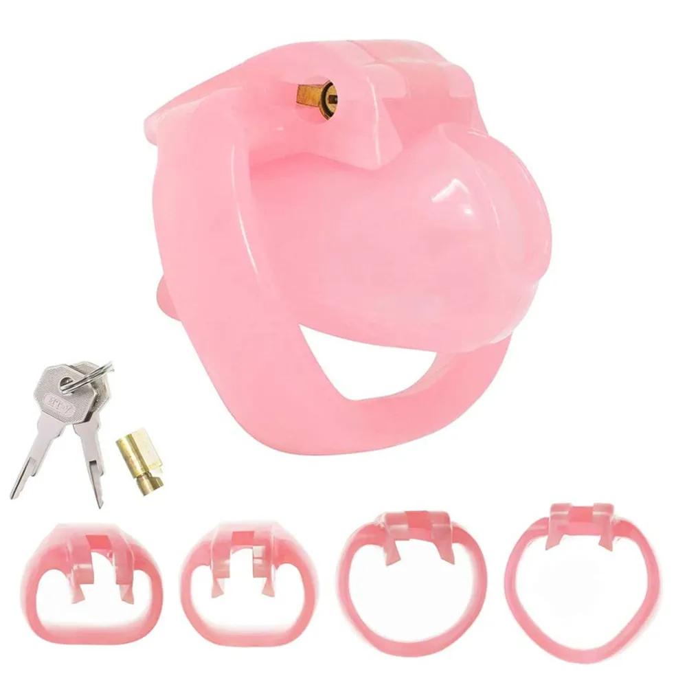Pink Resin Male Chastity Device Penis CB Lock BDSM Training Escape-Proof Urethral Devices Cock Cage SM Adult Sex Toy Gay Sexshop