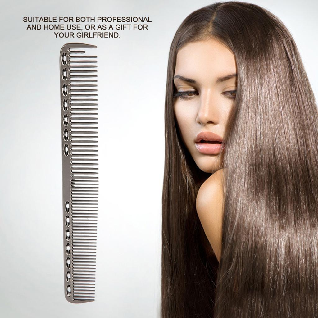 Professional Hair Comb Space Aluminum Stainless Steel Anti  Static Comb Beauty Tools Black02