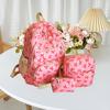 3 Pcs/Set Women Bow Bag Backpack Clutch Shoulder Bag Set Travel Rucksack with Bow Pattern for School Camping Travel