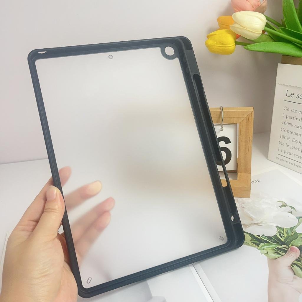 Tablet Case For iPad 10.2 (2021)/(2020)/(2019),Acrylic+PC Matte Cover with Pencil Holder