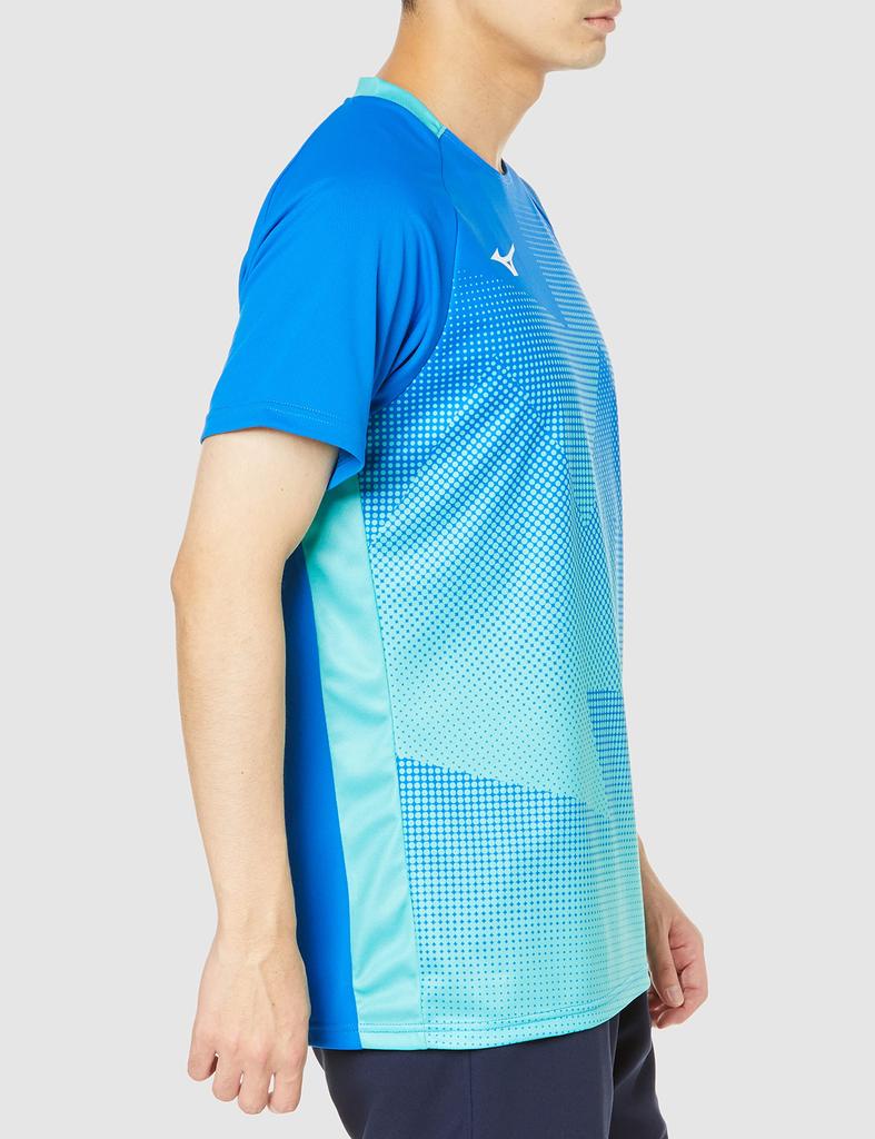 Tennis Wear Game Shirt Sweat Absorbent Quick Drying Dynamotion Fit Badminton 62JA2503 Peace Blue S [Mizuno]