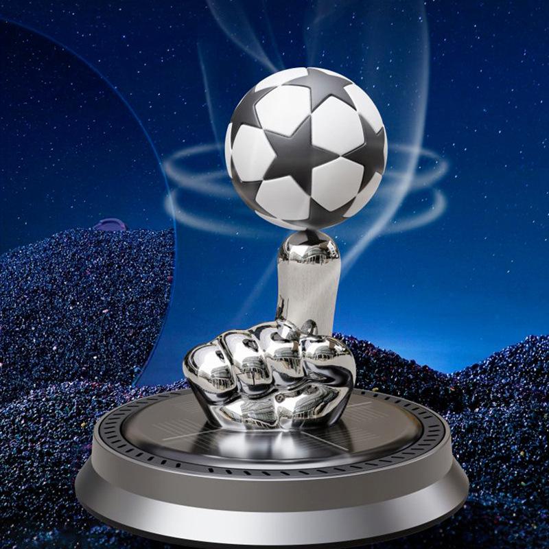 Solar Rotating Football Aromatherapy Ornament for Car Interior - Summer Fragrance Collection