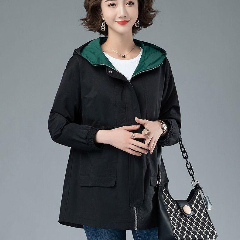 Women's Mid-Length Drawstring Trench Coat - Double-Layer, Casual, and Versatile for Spring/Autumn