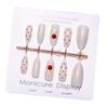 Cherry Milk Tea Almond Cat Eye 3D Aurora Polka Dot Wearable Nail Stickers