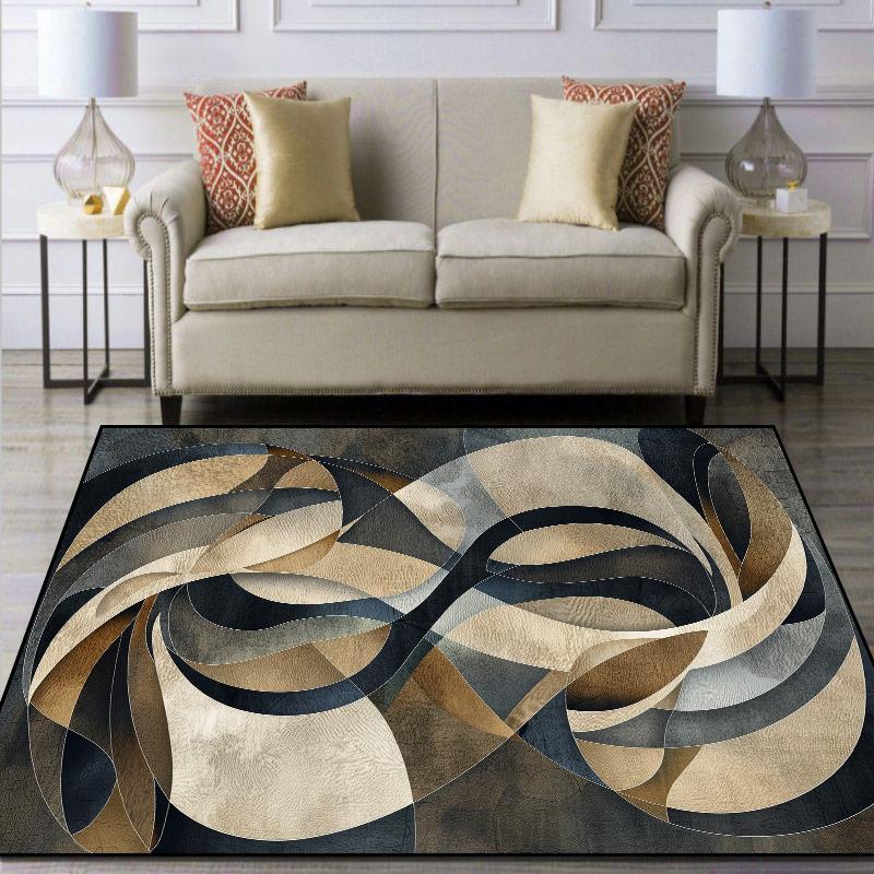 European Carpets Large Area Rugs for Living Room Bedroom Abstract Washable Non Slip Sofa Mat Home Decor